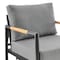 Armen Living Royal and Tiffany 3 Piece Outdoor Patio Swivel Seating Set in Black Aluminum with Teak Wood 840254332614 - alternate 4